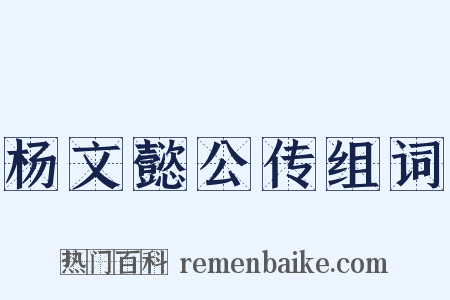 杨文懿公传组词是什么意思的图片